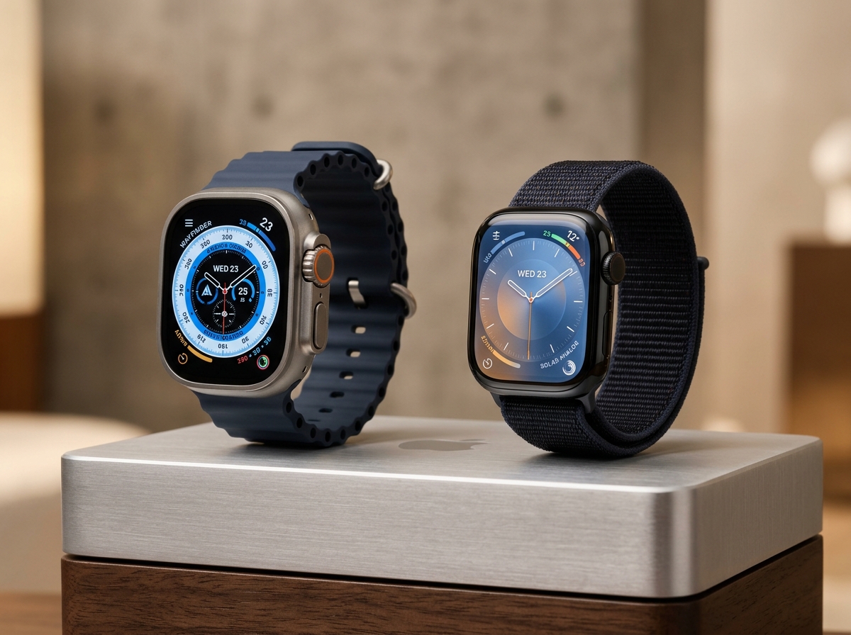 Apple Watch Ultra 2 with titanium case and Ocean Band