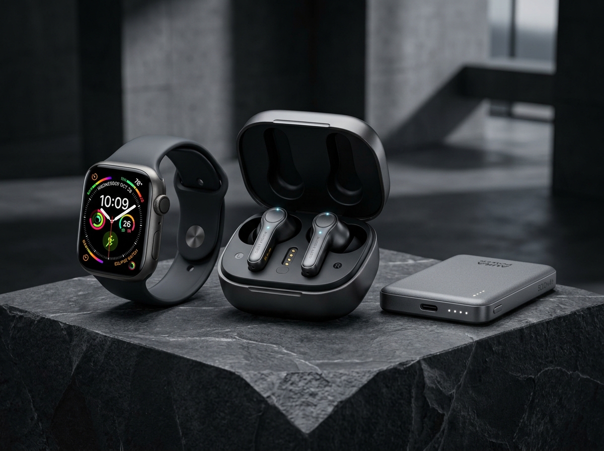 Smartwatches, wireless earbuds, and portable power banks